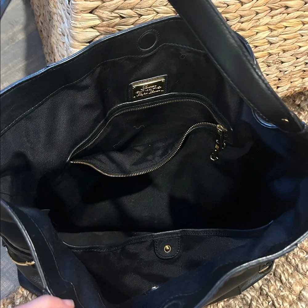 LAUREN RALPH LAUREN Woodbridge Leather Large Hobo Black